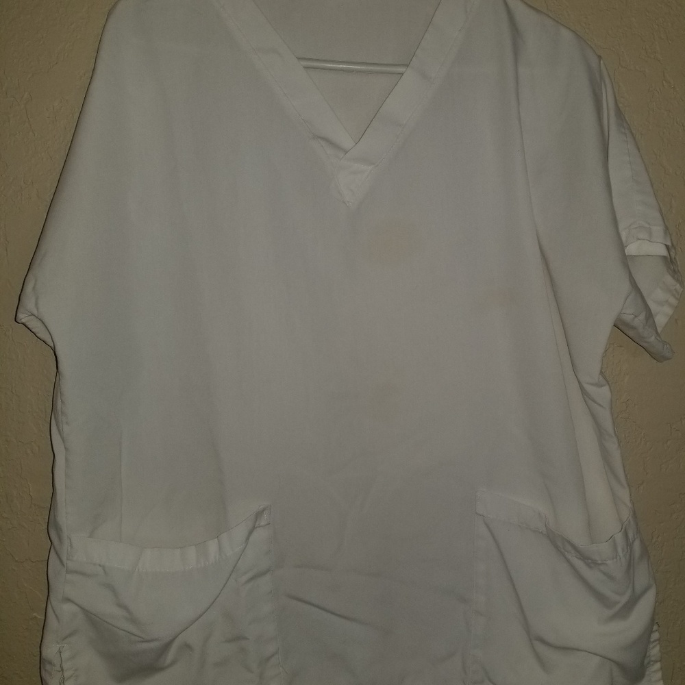 Two white scrub tops - Picture 2 of 2